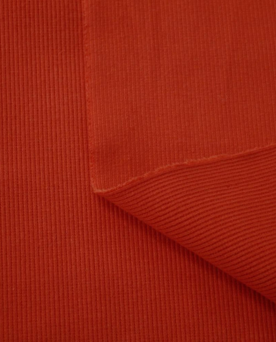 Ткань Трикотаж Хлопок Рибана 2413 цвет оранжевый картинка 1