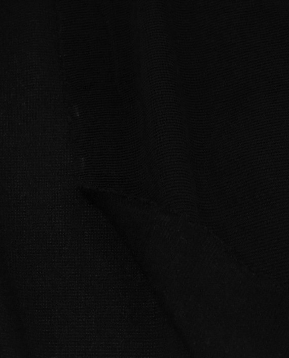 Трикотаж Полиэстер 2457 цвет черный полоска картинка 1