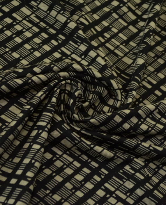 Трикотаж Вискозный Принт 2563 цвет бежевый геометрический картинка