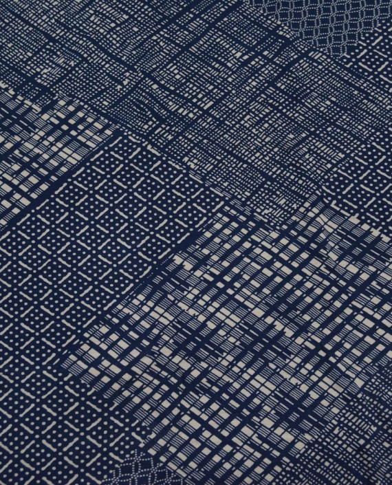 Трикотаж Принтованный 2625 цвет синий геометрический картинка