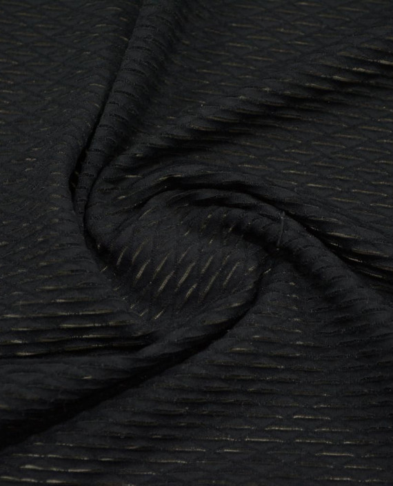 Трикотаж Жакардовый 2666 цвет черный геометрический картинка