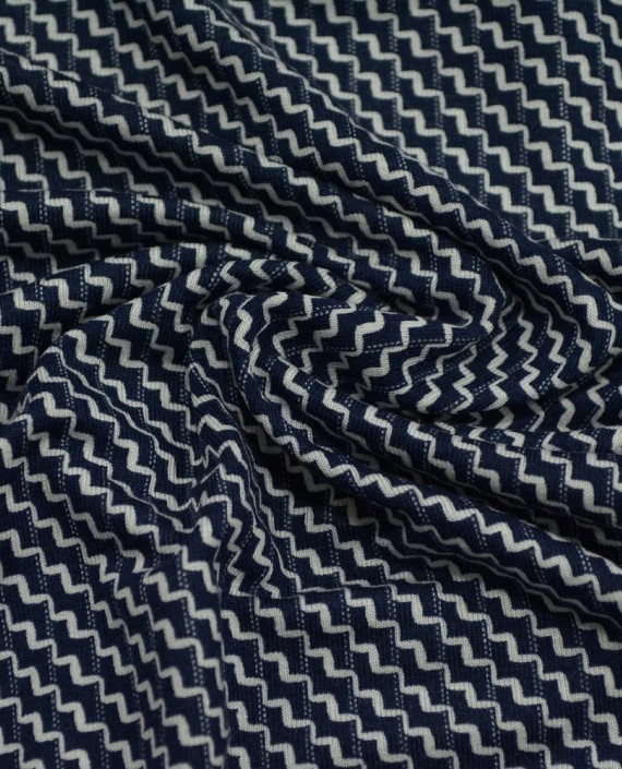 Трикотаж Вискозный 2886 цвет синий геометрический картинка