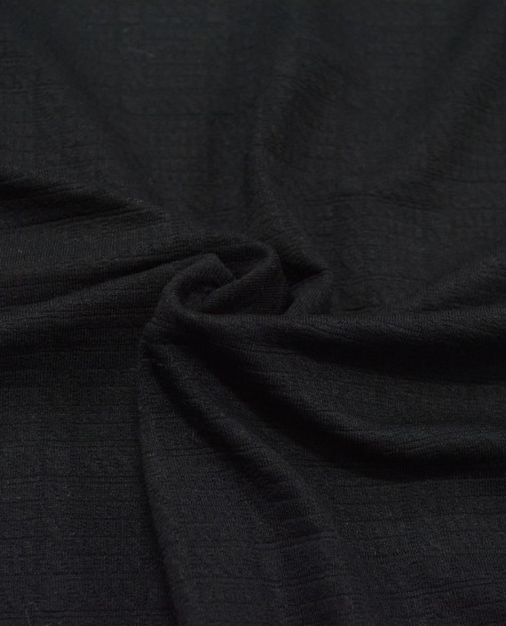 Трикотаж Жаккардовый 2908 цвет черный геометрический картинка