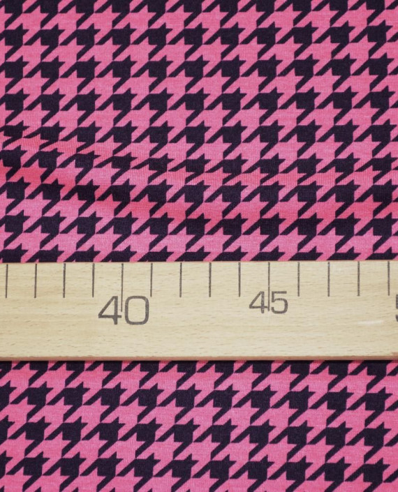 Трикотаж Принтованный 3063 цвет розовый гусиная лапка картинка 1