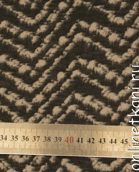 Ткань Трикотаж 0063 цвет коричневый геометрический картинка 2