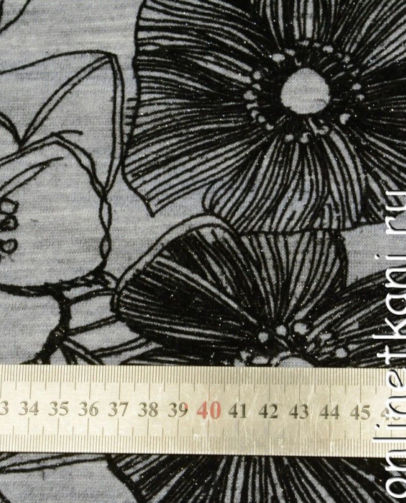 Ткань Трикотаж 0070 цвет белый цветочный картинка 1