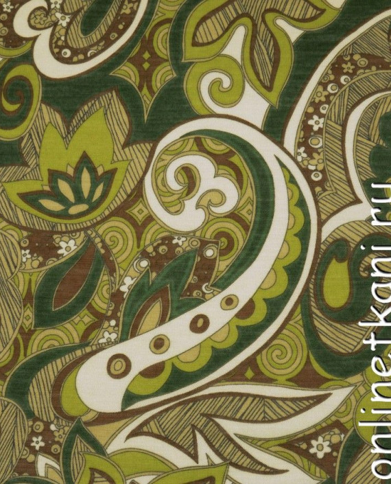 Ткань Трикотаж 0072 цвет зеленый абстрактный картинка