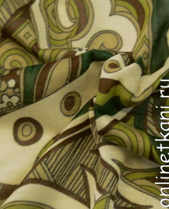 Ткань Трикотаж 0072 цвет зеленый абстрактный картинка 2