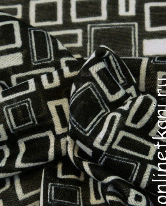 Ткань Трикотаж 0073 цвет черный геометрический картинка 2