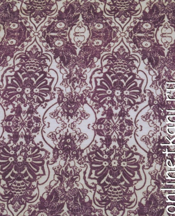 Ткань Трикотаж 0078 цвет фиолетовый цветочный картинка
