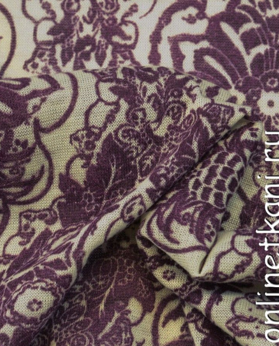 Ткань Трикотаж 0078 цвет фиолетовый цветочный картинка 2