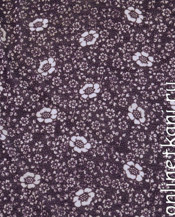 Ткань Трикотаж 0082 цвет фиолетовый цветочный картинка