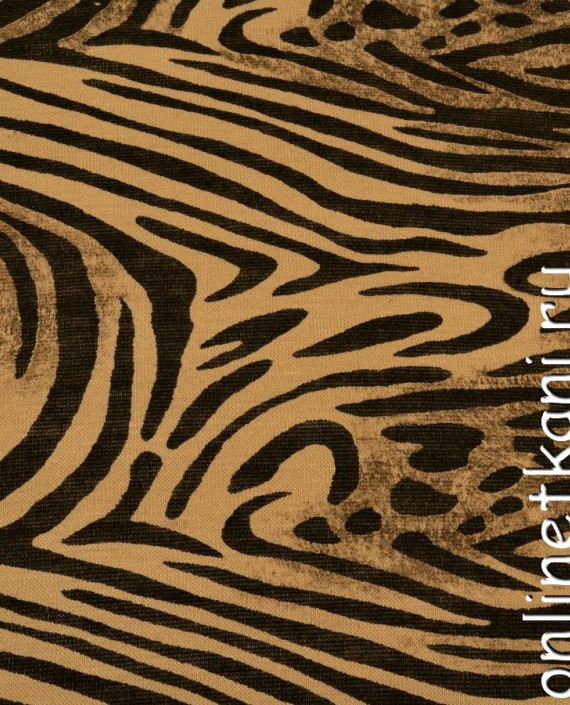 Ткань Трикотаж "Тигра" 0307 цвет бежевый леопардовый картинка