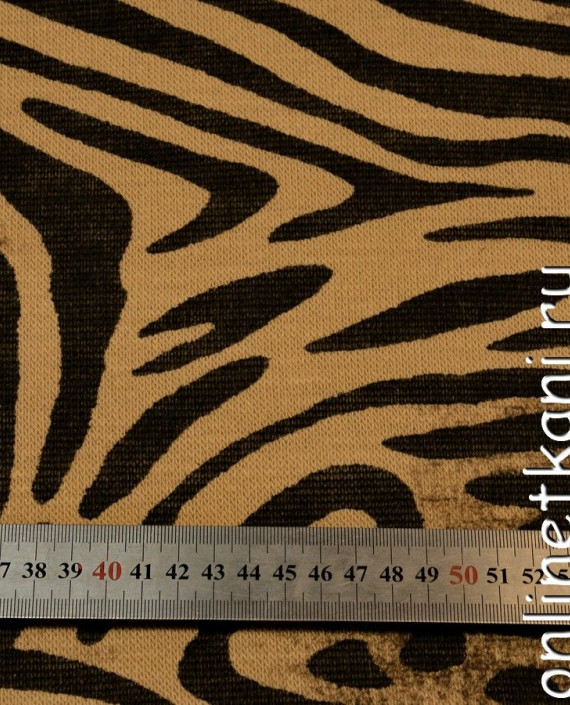 Ткань Трикотаж "Тигра" 0307 цвет бежевый леопардовый картинка 1