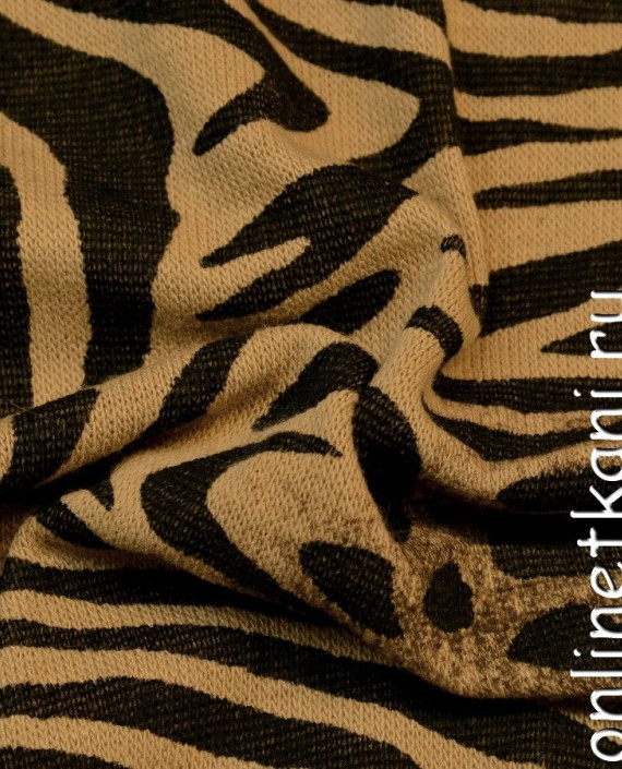 Ткань Трикотаж "Тигра" 0307 цвет бежевый леопардовый картинка 2