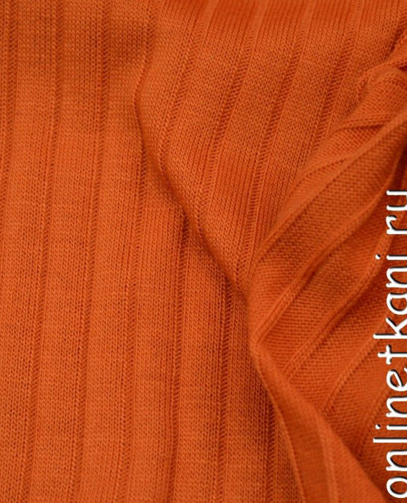 Ткань Трикотаж Вязаный 0334 цвет оранжевый в полоску картинка