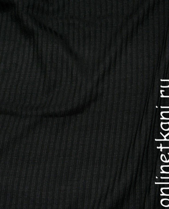 Ткань Трикотаж Вязаный 0346 цвет черный в полоску картинка