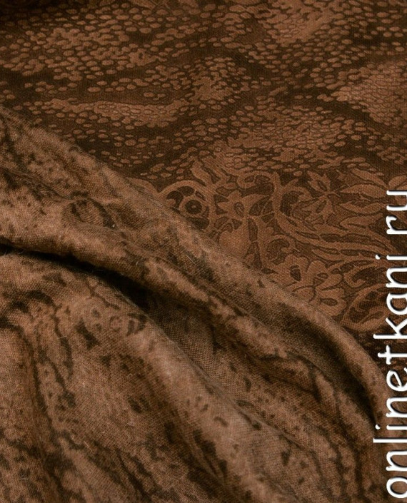 Ткань Трикотаж 0386 цвет коричневый анималистический картинка 2
