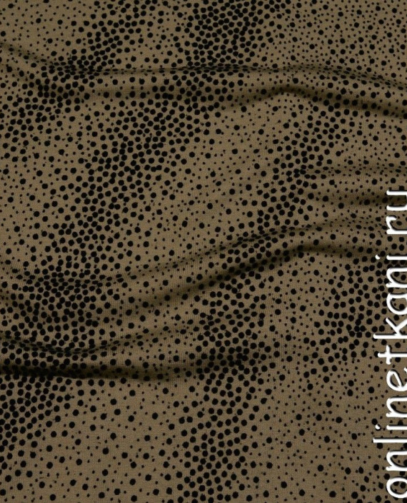 Ткань Трикотаж 0387 цвет коричневый в горошек картинка
