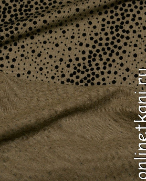 Ткань Трикотаж 0387 цвет коричневый в горошек картинка 2