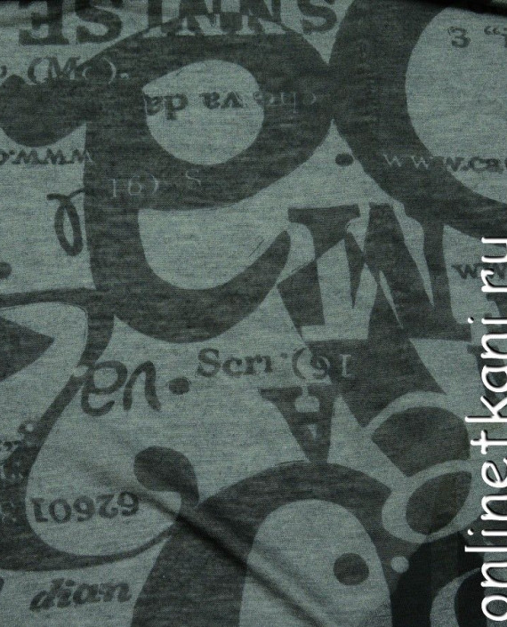 Ткань Трикотаж 0389 цвет серый надпись картинка