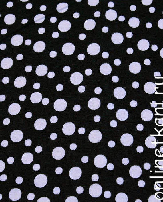 Ткань Трикотаж 0434 цвет черный в горошек картинка