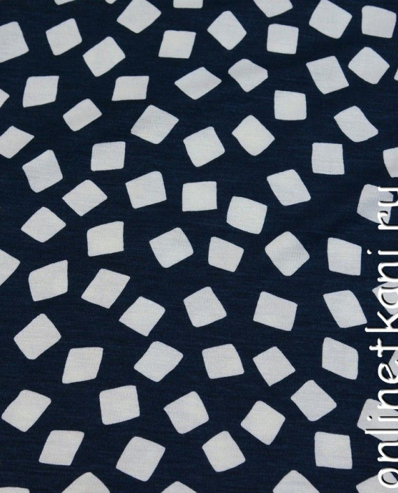 Ткань Трикотаж 0450 цвет синий геометрический картинка
