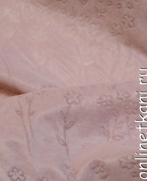 Ткань Трикотаж 0454 цвет розовый цветочный картинка 1