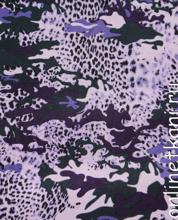 Ткань Трикотаж Принт 0499 цвет сиреневый леопардовый картинка