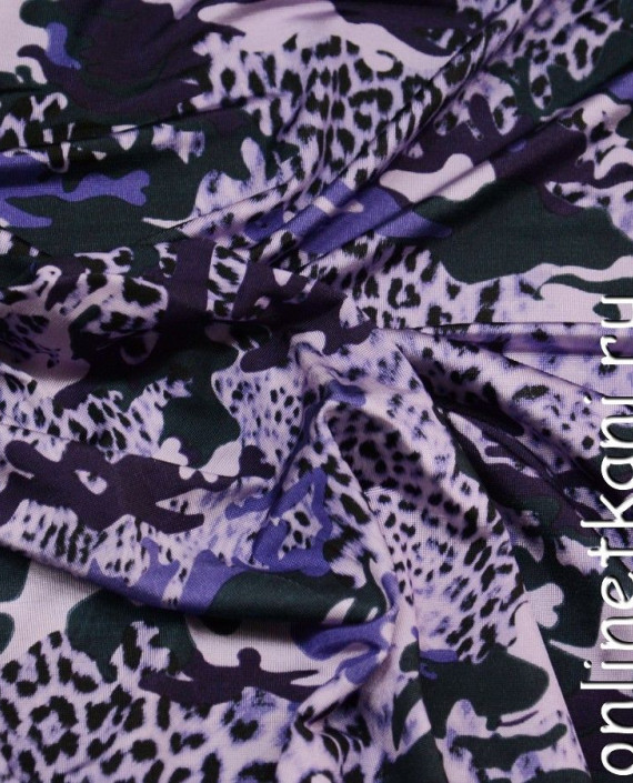 Ткань Трикотаж Принт 0499 цвет сиреневый леопардовый картинка 2