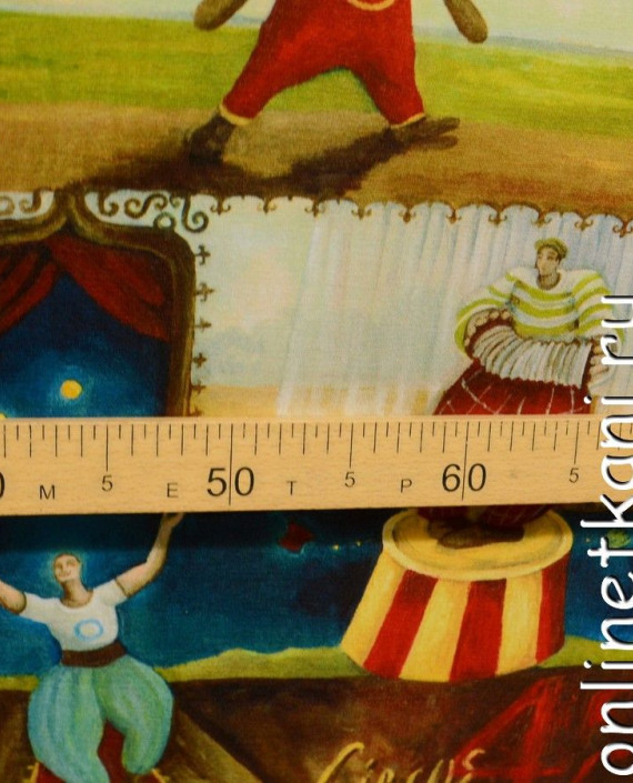 Ткань Трикотаж "По мотивам цирка" 0505 цвет айвори абстрактный картинка 1