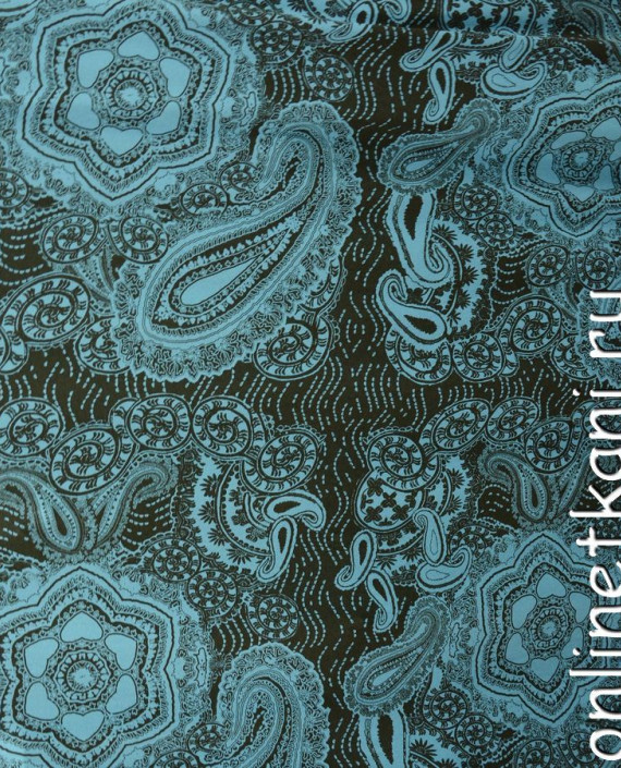 Ткань Трикотаж Принт 0510 цвет голубой абстрактный картинка