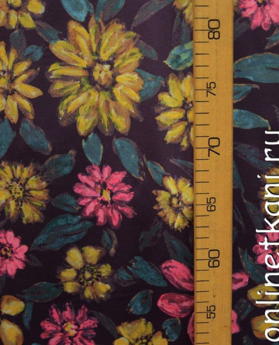 Ткань Трикотаж "Цветы маслом" 0512 цвет разноцветный цветочный картинка 1