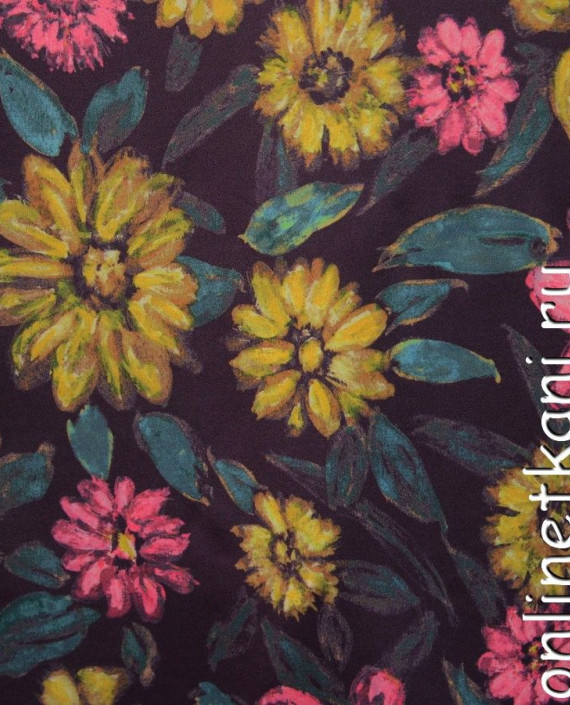 Ткань Трикотаж "Цветы маслом" 0512 цвет разноцветный цветочный картинка
