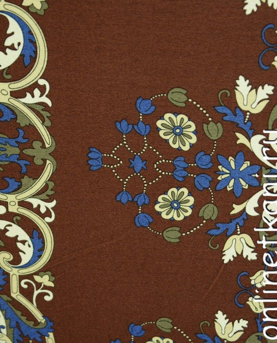 Ткань Трикотаж Принт 0517 цвет коричневый абстрактный картинка 1