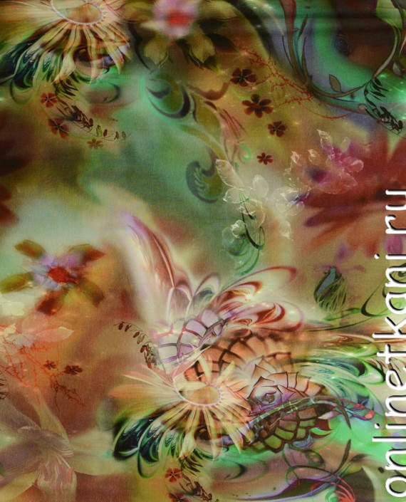 Ткань Трикотаж "Цветочный сюрреализм" 0521 цвет разноцветный абстрактный картинка