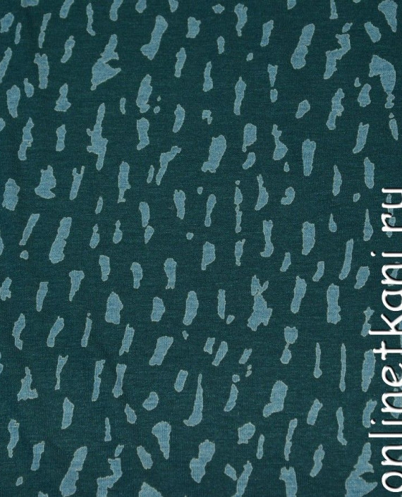 Ткань Трикотаж Принт 0529 цвет бирюзовый абстрактный картинка