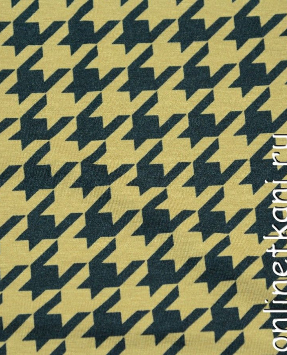 Ткань Трикотаж Принт 0530 цвет бежевый гусиная лапка картинка