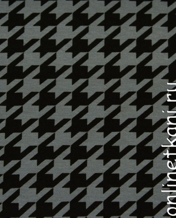 Ткань Трикотаж Принт 0533 цвет серый гусиная лапка картинка