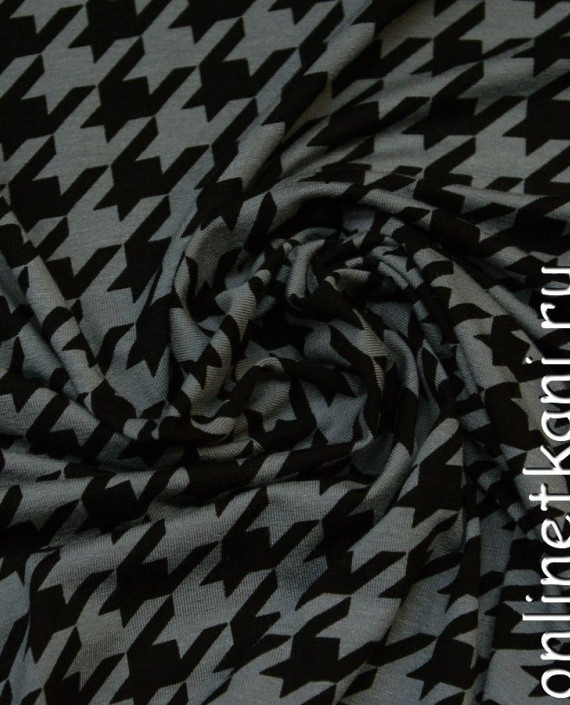 Ткань Трикотаж Принт 0533 цвет серый гусиная лапка картинка 1