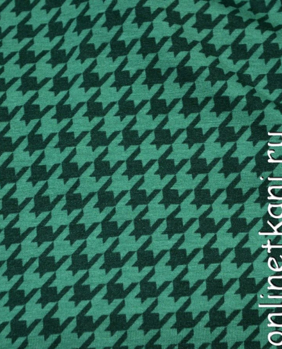 Ткань Трикотаж "Гусиная лапка на зеленом" 0534 цвет зеленый гусиная лапка картинка