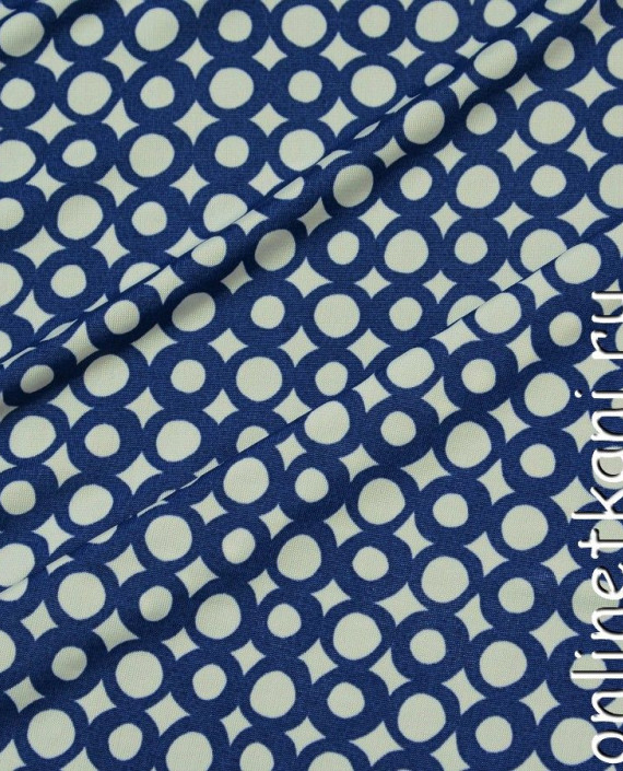 Ткань Трикотаж "Колечки синие" 0538 цвет синий геометрический картинка