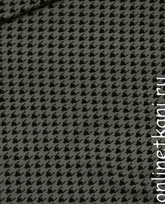 Ткань Трикотаж Принт 0541 цвет серый гусиная лапка картинка
