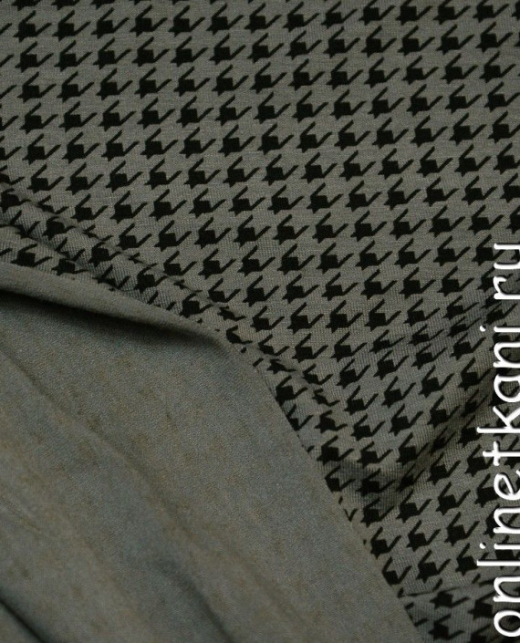 Ткань Трикотаж Принт 0541 цвет серый гусиная лапка картинка 2