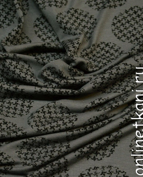 Ткань Трикотаж Принт 0542 цвет серый геометрический картинка 2
