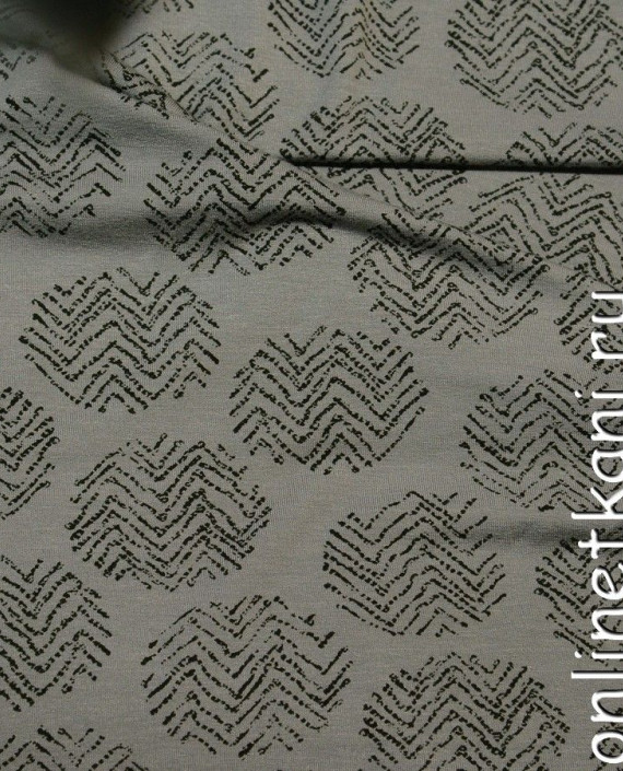 Ткань Трикотаж Принт 0544 цвет серый геометрический картинка