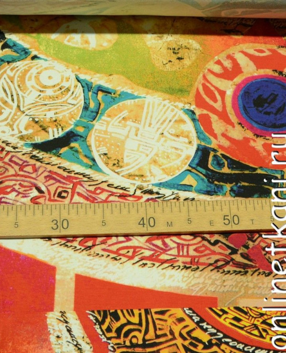 Ткань Трикотаж Принт 0549 цвет разноцветный абстрактный картинка 3