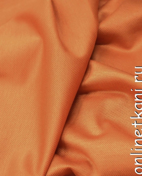 Ткань Трикотаж Пике 0566 цвет оранжевый картинка 2