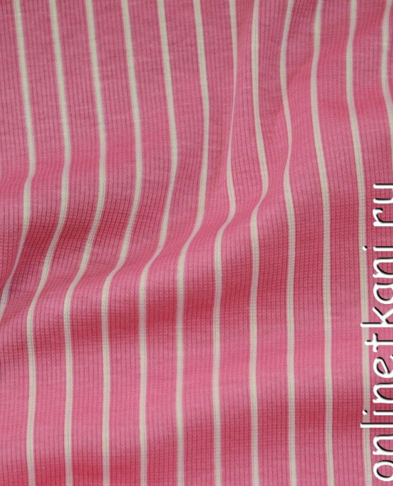 Ткань Трикотаж "Падуя" 0656 цвет розовый в полоску картинка