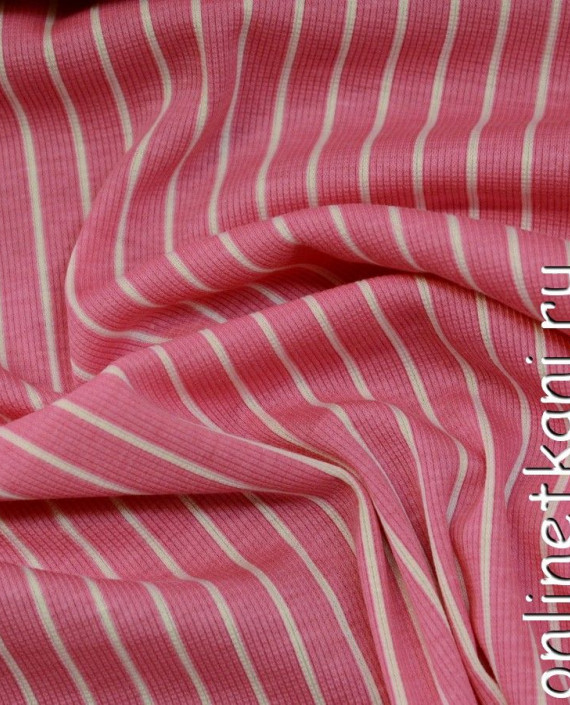 Ткань Трикотаж "Падуя" 0656 цвет розовый в полоску картинка 1